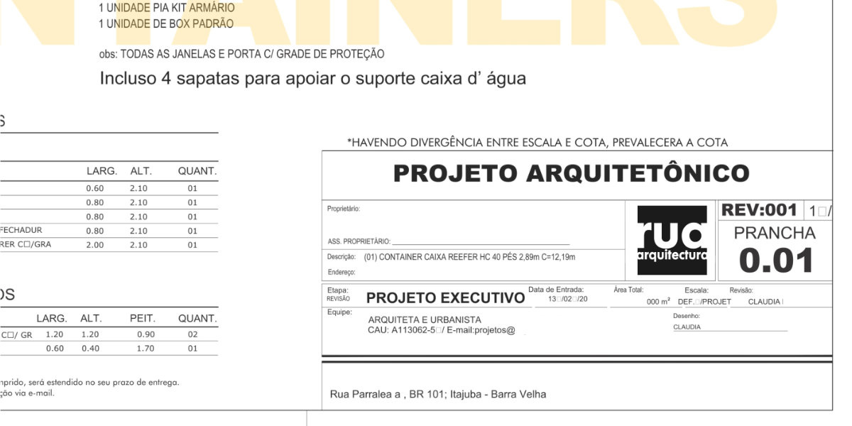 Rua Arquitectura - Assinatira de projecto